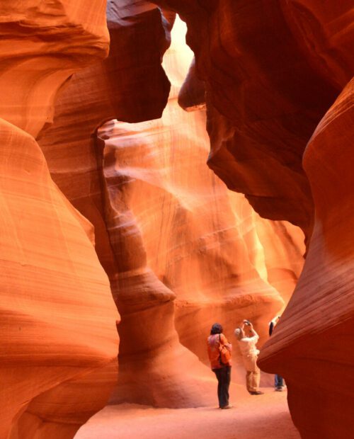 Hikers in Antelope Canyon