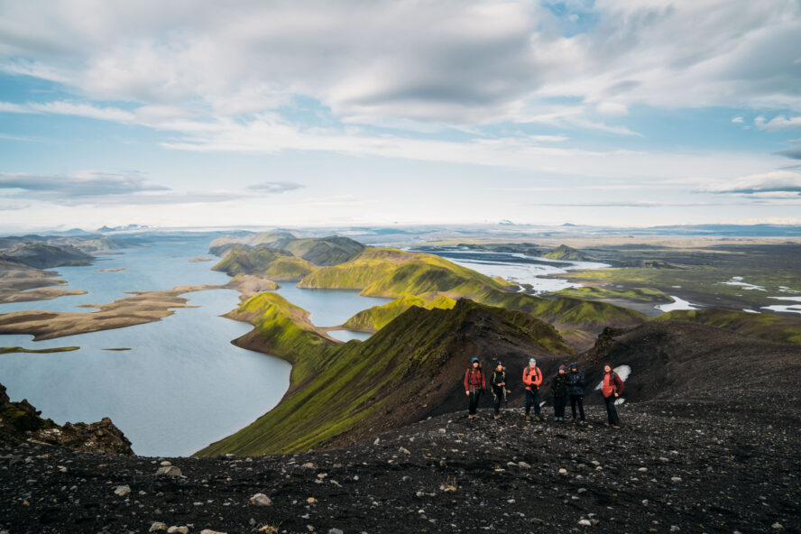 Lake Langisjór is approximately 20 kilometers long and up to 2 kilometers wide.