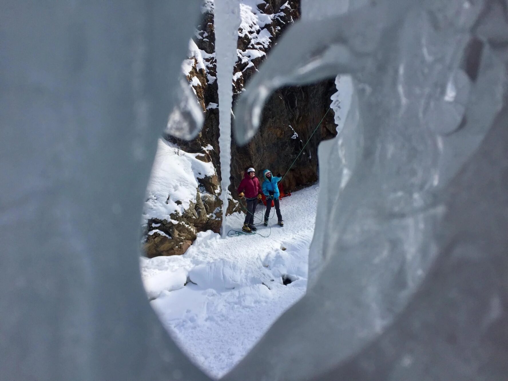Ouray teaching ice climbing