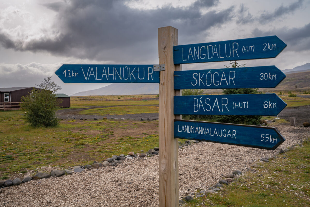 A signpost in Thorsmork