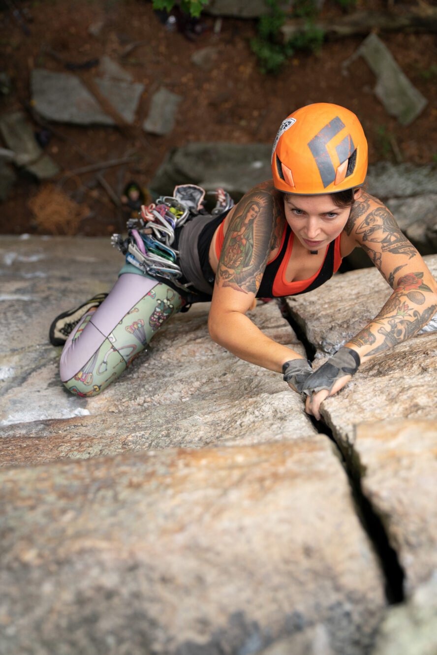 Alexis Krauss climbing Lost City Crack