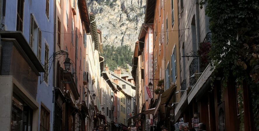 After a great day of mountain biking in the Alps, there is nothing better than drinking a beer within the ancient walls of Briançon looking up at the hills.