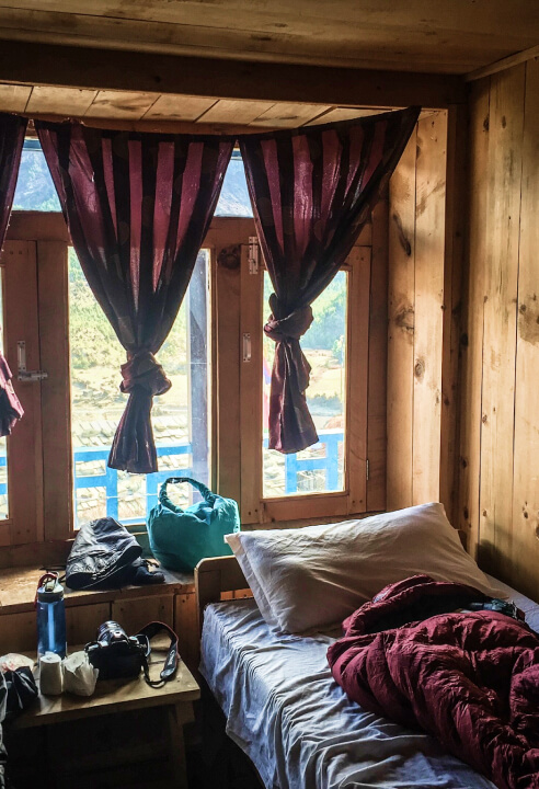 A teahouse provides a safe haven and a nice rest stop after a long day of walking the Annapurna Circuit.