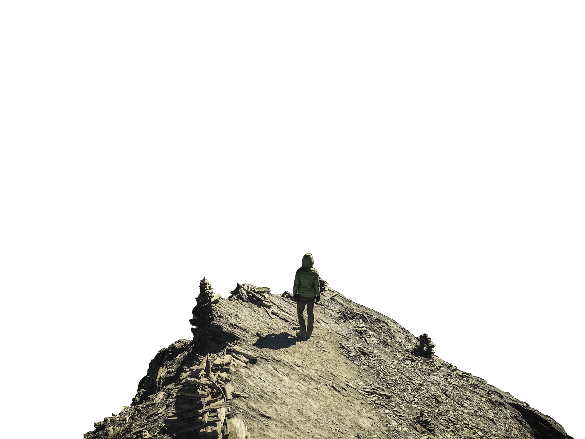 A hiker overlooking the Annapurna valley.