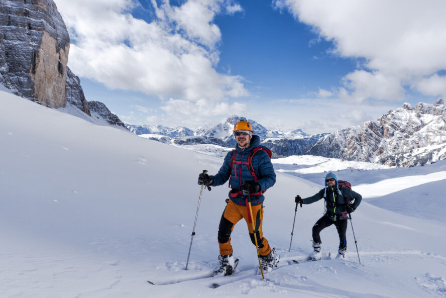 Backcountry skiing in the Dolomites, Italy