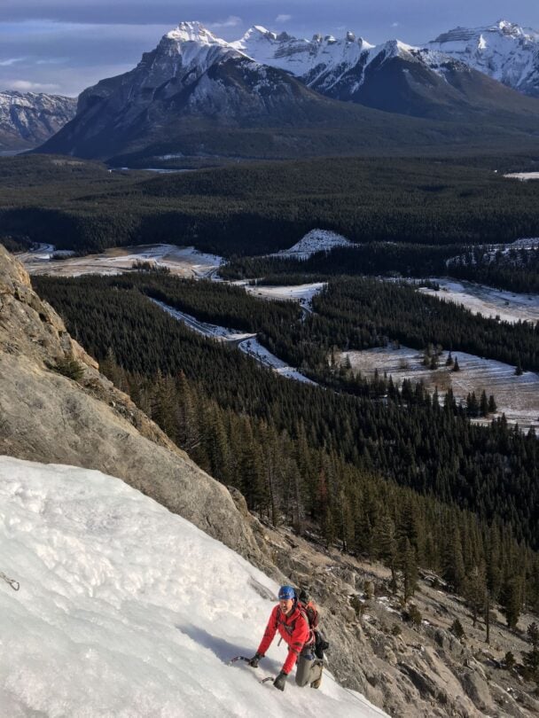snow covered ice climbing