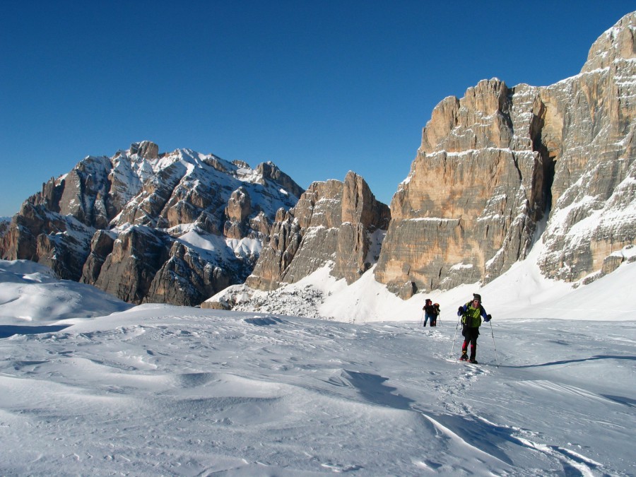 The Dolomites and backcountry skiers