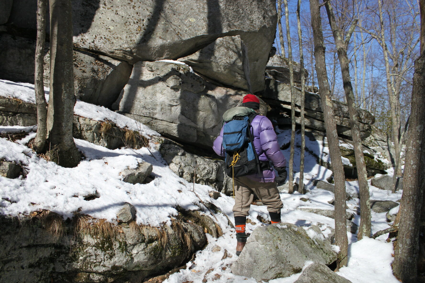 Hiking and snowshoeing in and around the Gunks, New, York