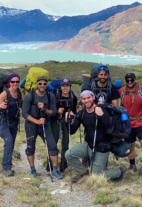 A trekking group enjoying their Patagonian adventure