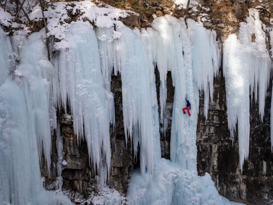 Ice climbing in Snoqualmie Pass, Washington