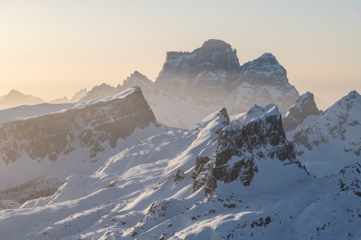 Sunset peaks in Dolomites