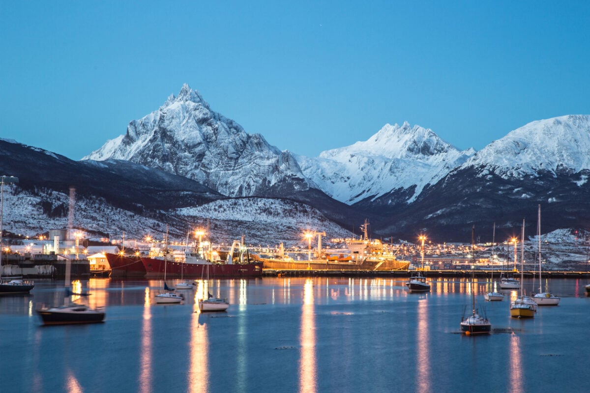 Ushuaia, Argentina, at night