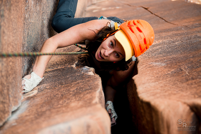 Woman climber Indian Creek