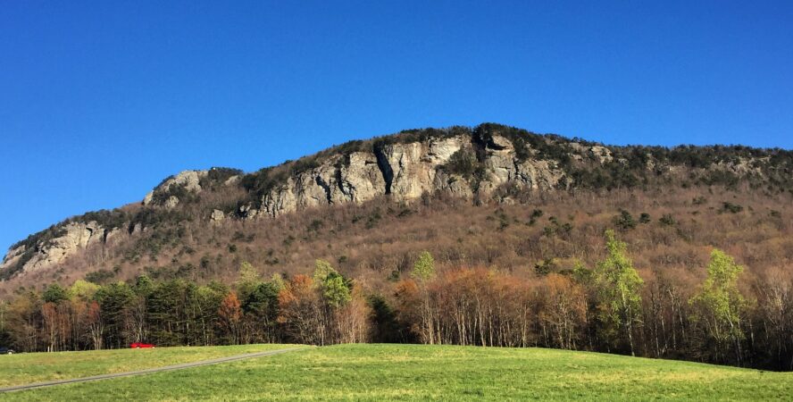 Moore’s Wall as seen from the drive in to the crags