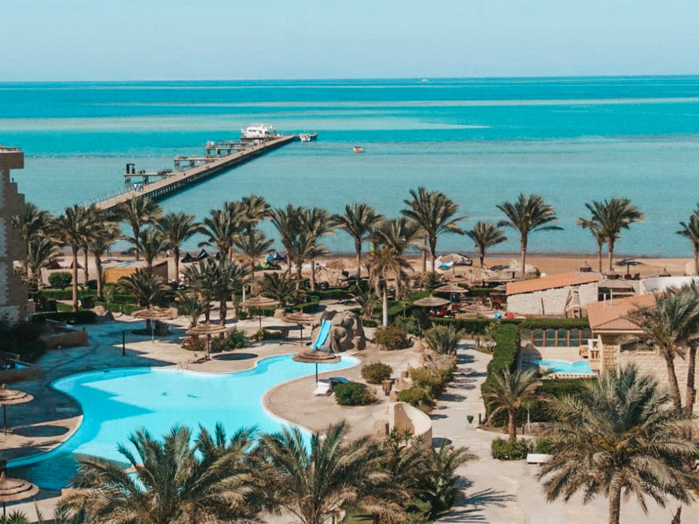 A hotel and beach in Hurghada