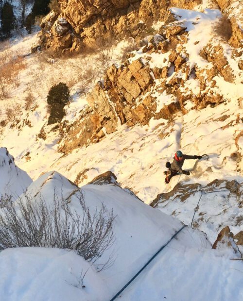 Ice climbing in the Wasatch Mountains area, Utah