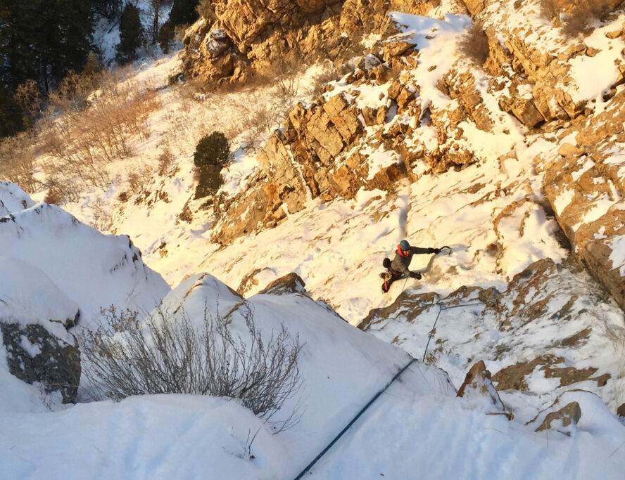 Ice climbing in the Wasatch Mountains area, Utah