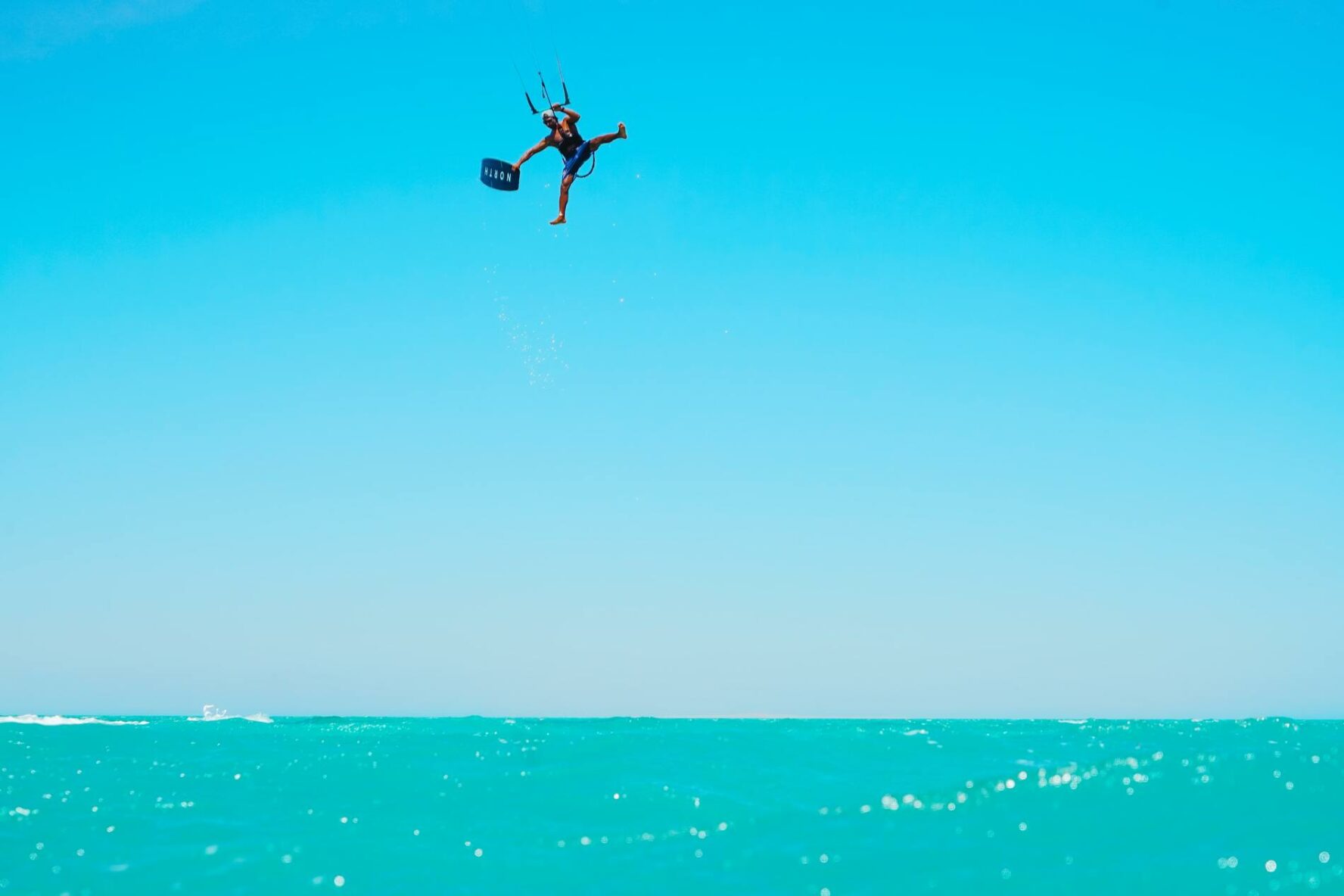 Kitesurfer in the air in Safaga