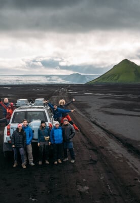 This awesome Iceland hiking tour will take you to the dramatic site of Maelifell volcano.