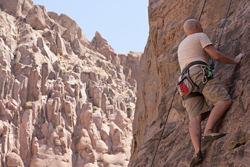 Climber on the Lower Elbow in the Owens River Gorge