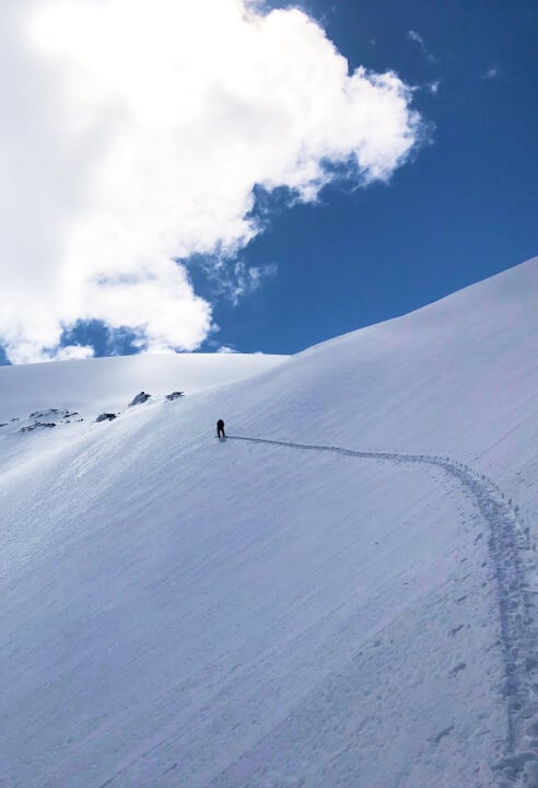 Skinning through deep snow of Revelstoke