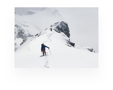 Ski mountaineering on the peak of the Monashees