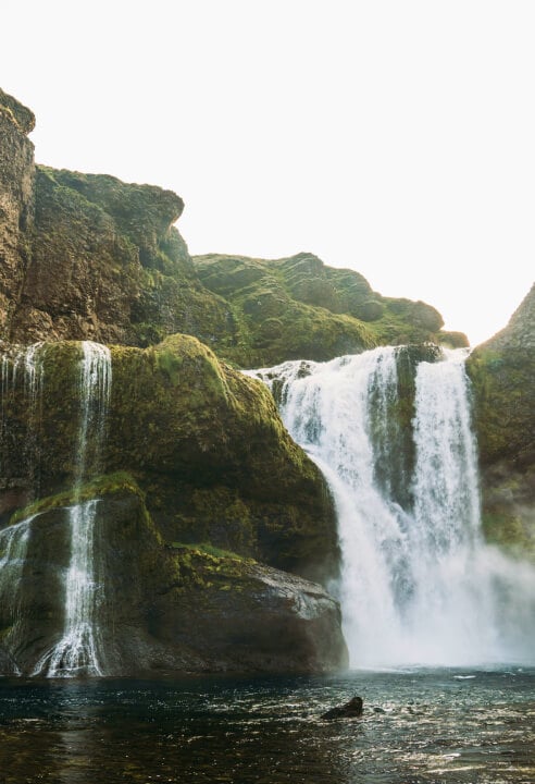 A waterfall in Iceland.