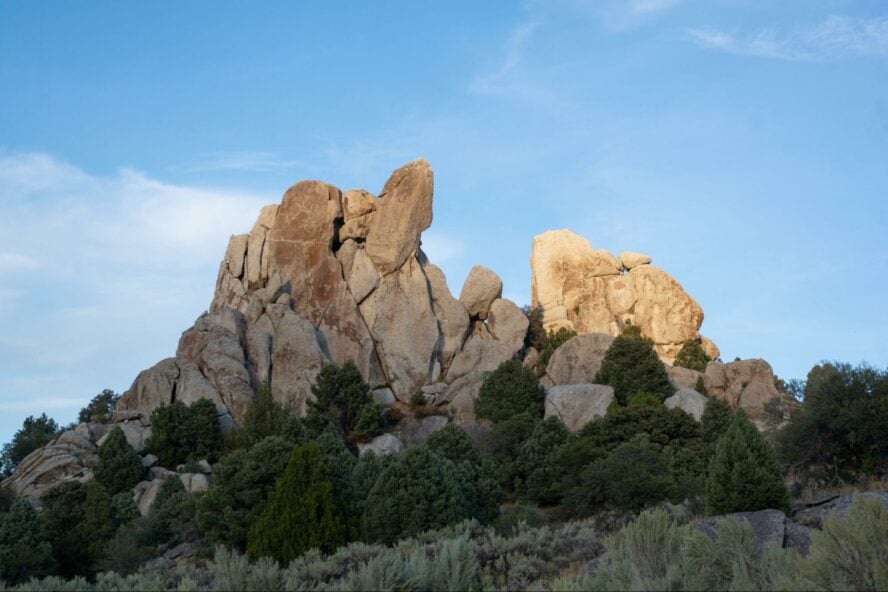 Emigrant James F. Wilkens described the dramatic geological area he encountered as “City of Rocks” on his way to California, which is where it got its name.