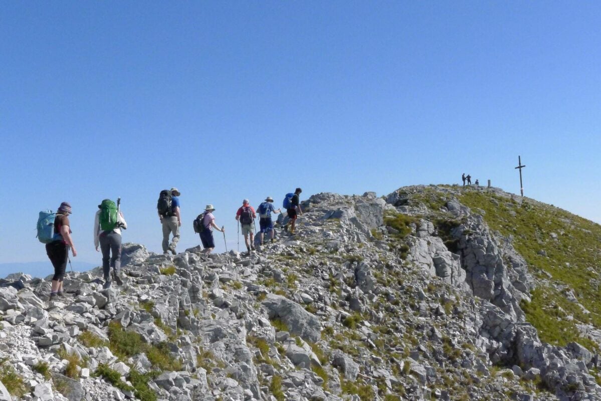 Hikers in the Apuan Alps