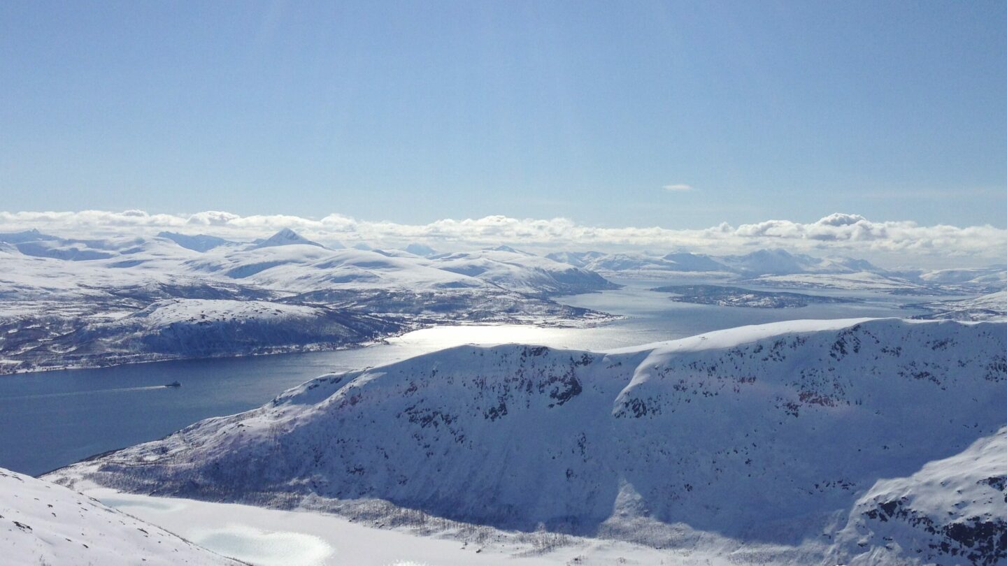 View of the Lyngen Peninsula in the background