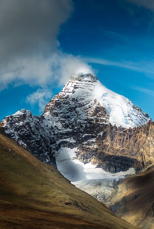 Mt Athabasca seen from a distant trail