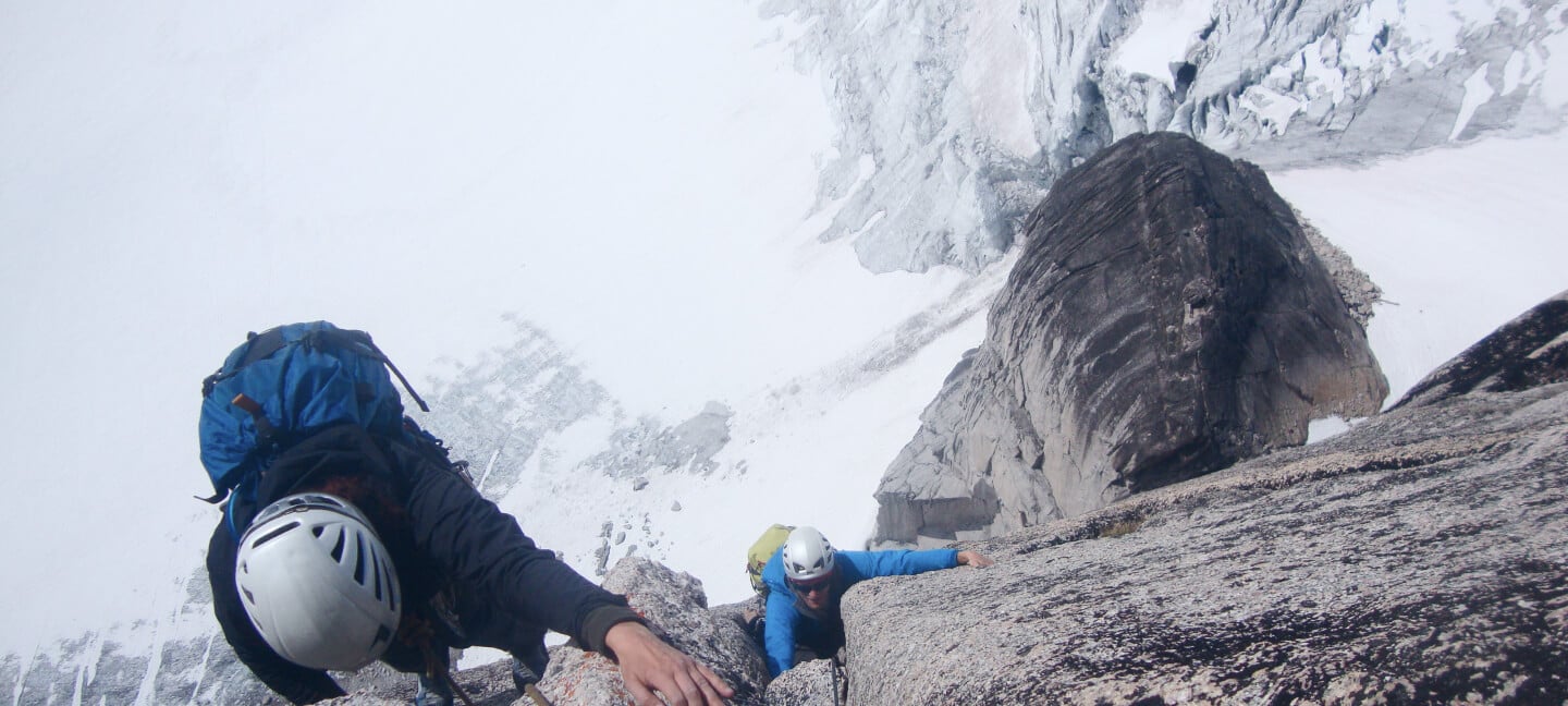 Rock climbing in the Canadian Rockies is challenging, yet rewarding.