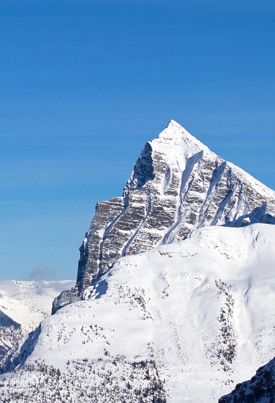 Tall Mountain in winter. Located along Roger's Pass in Glacier National Park, British Columbia, Canada.