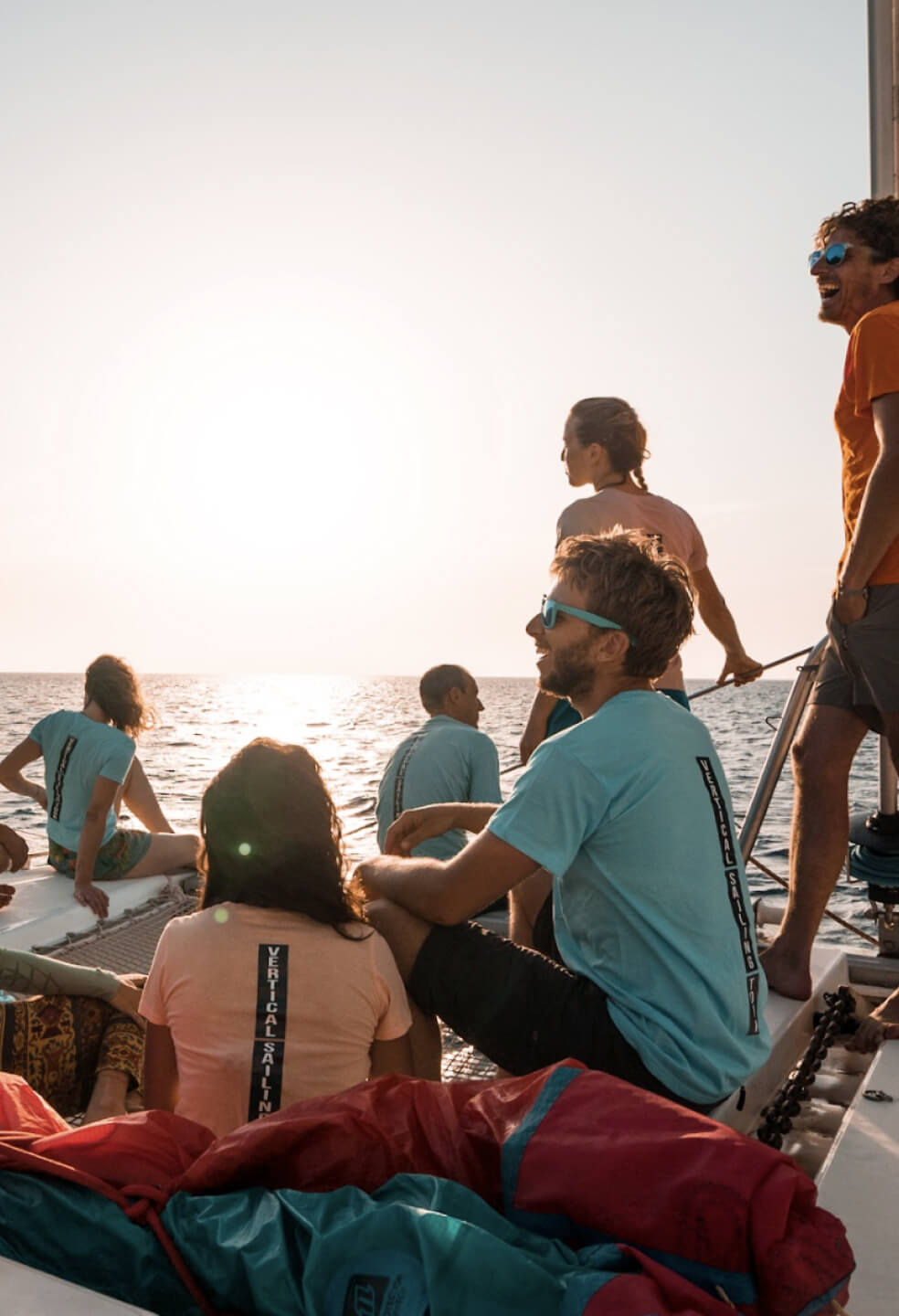 A tour group witnessing an amazing sunset in Sardinia.