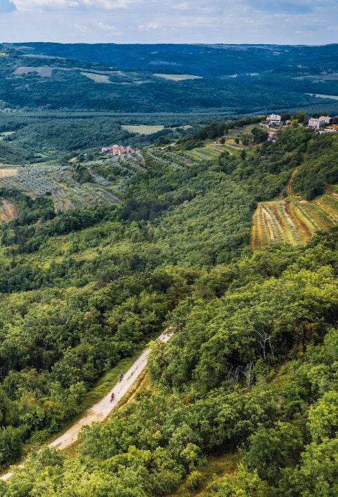 Mountain biking in the picturesque countryside of Istria.