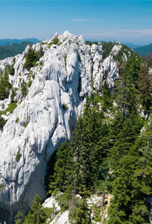 Gorski Kotar amazes with its mountaineous karst terrain.