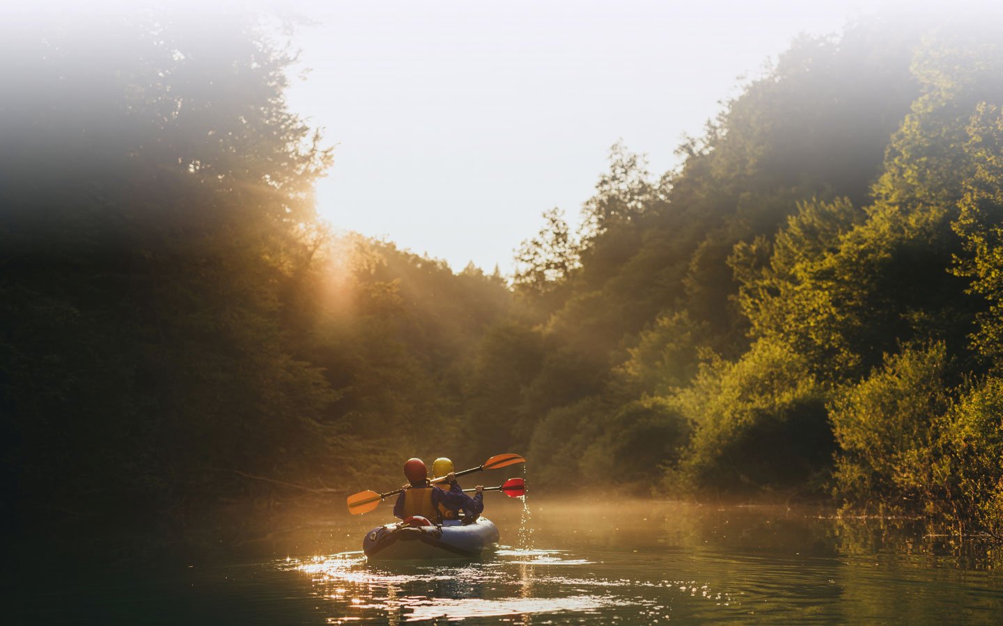 Kayaking in the wilderness of Croatia.