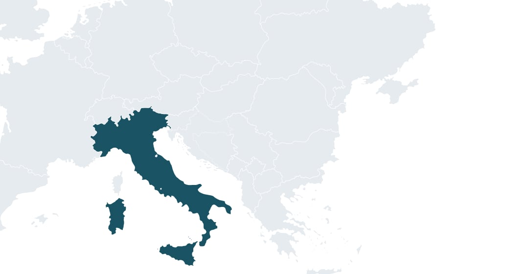 Position of Italy in Europe