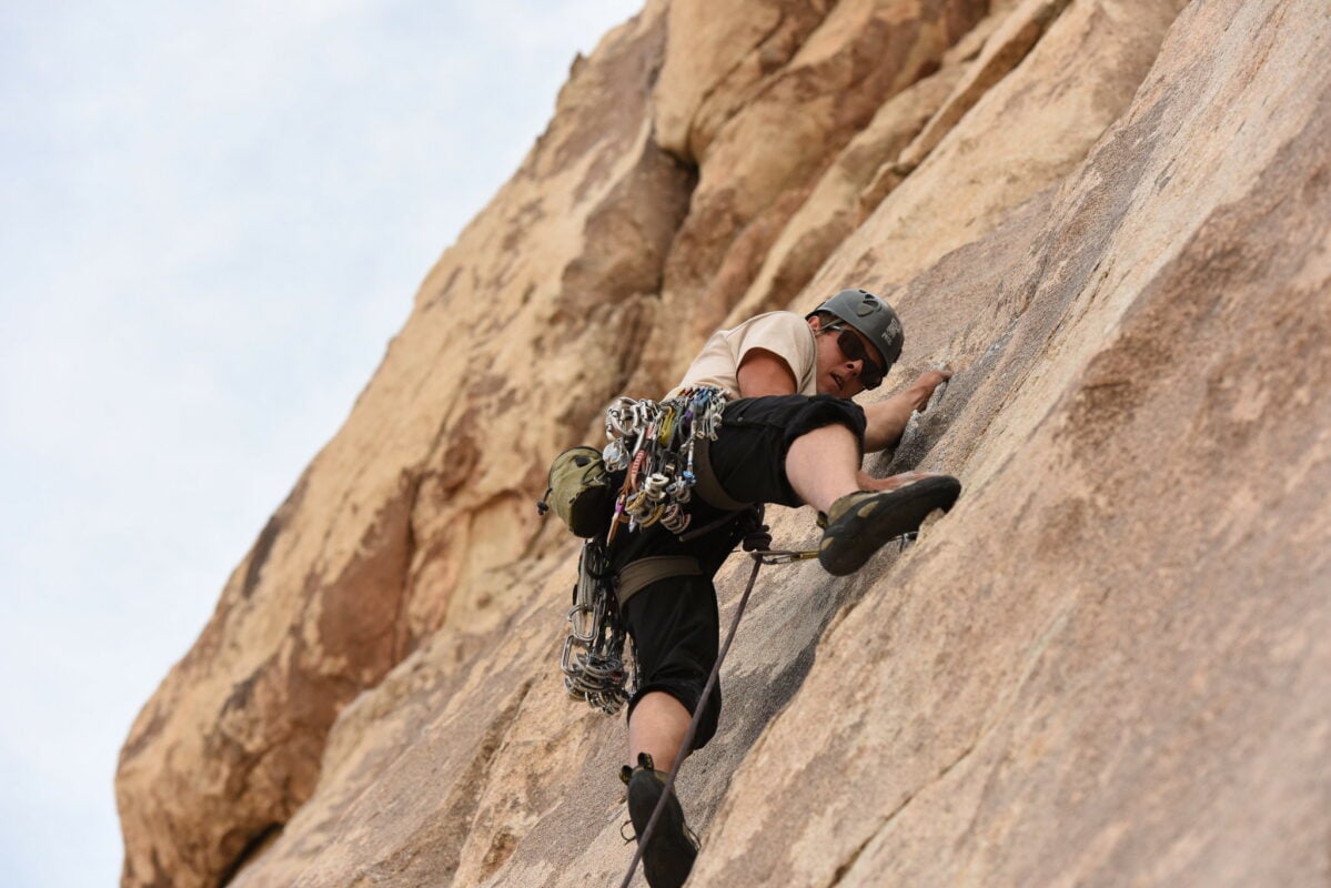 A climber in Joshua Tree National Park