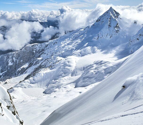 Backcountry skiing in Duffey Lake