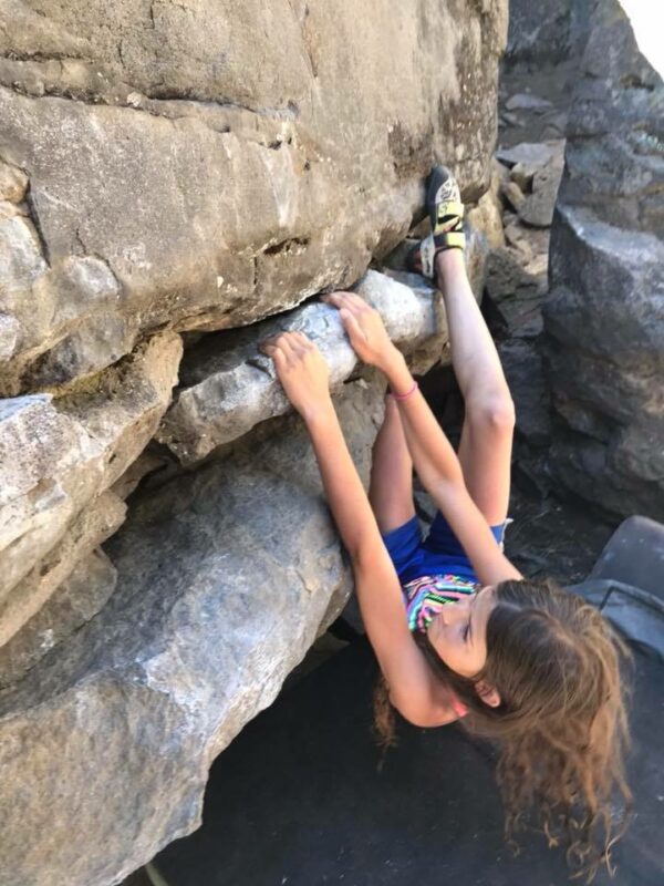 A girl climber in Smith Rock State Park