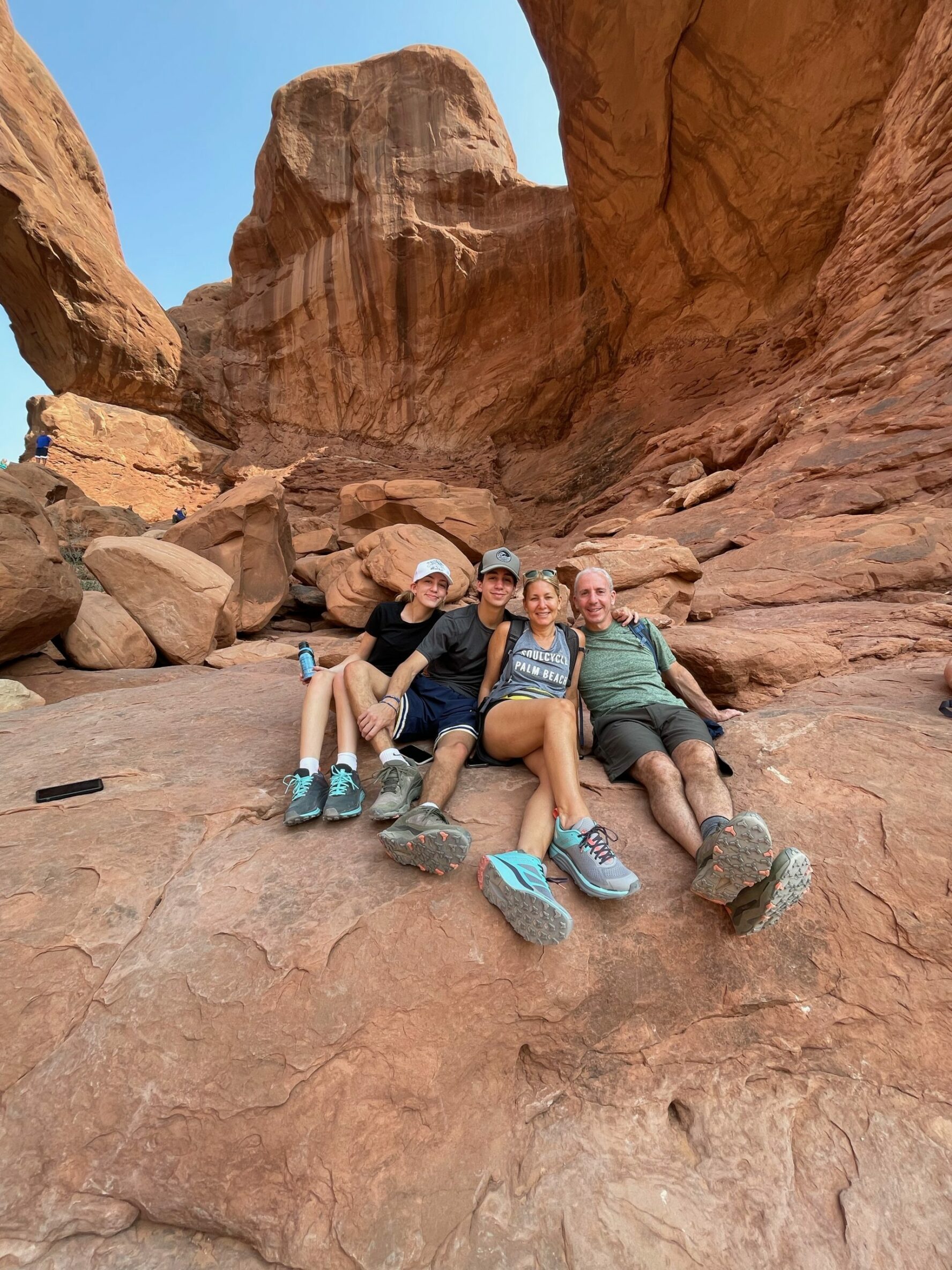 Happy group exploring Moab