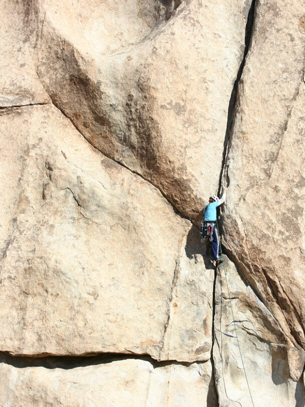 Trad rock climbing camp in Joshua Tree National Park, California