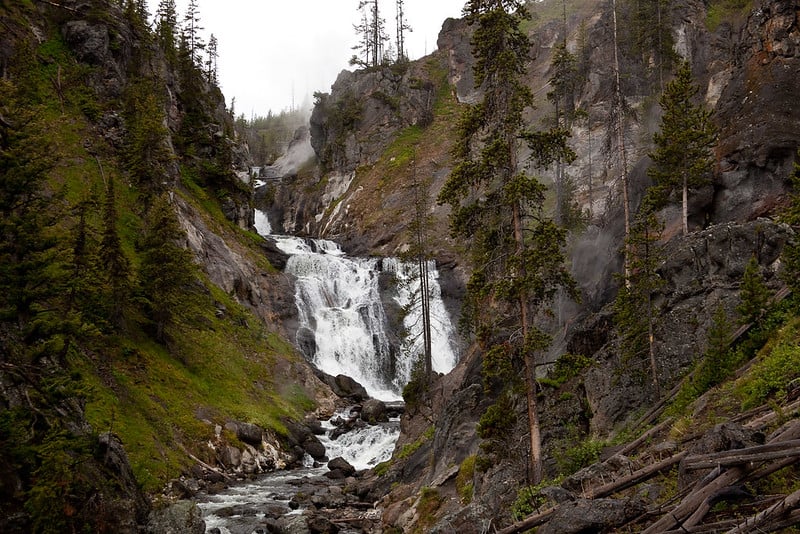 Mystic Falls waterfall is a great destination for hiking in Yellowstone