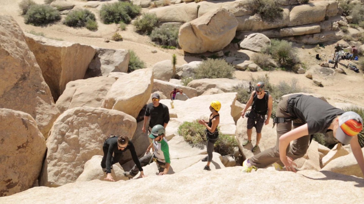 Rock climbers in Joshua Tree National Park