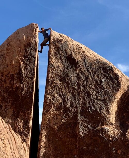 Rock climbing camp in Red Rock Canyon, Nevada