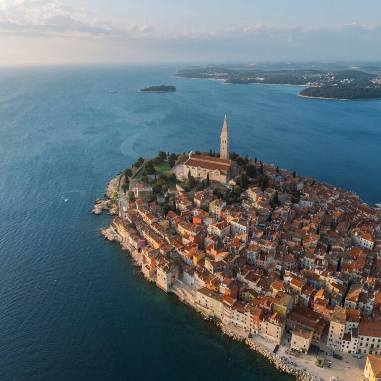 rovinj aerial view