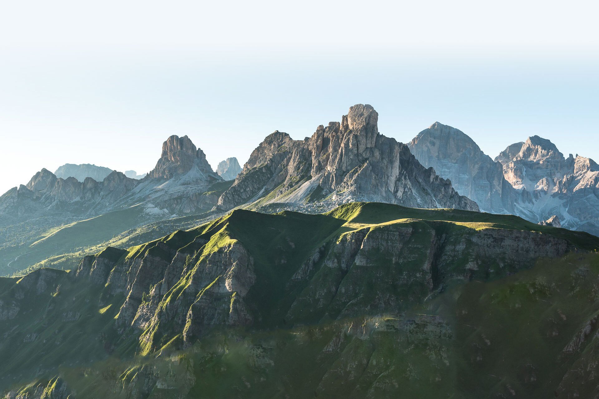 Views of the Dolomites from the trail