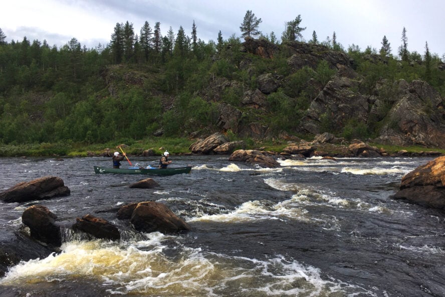 Entering the whitewater section of the canyon.