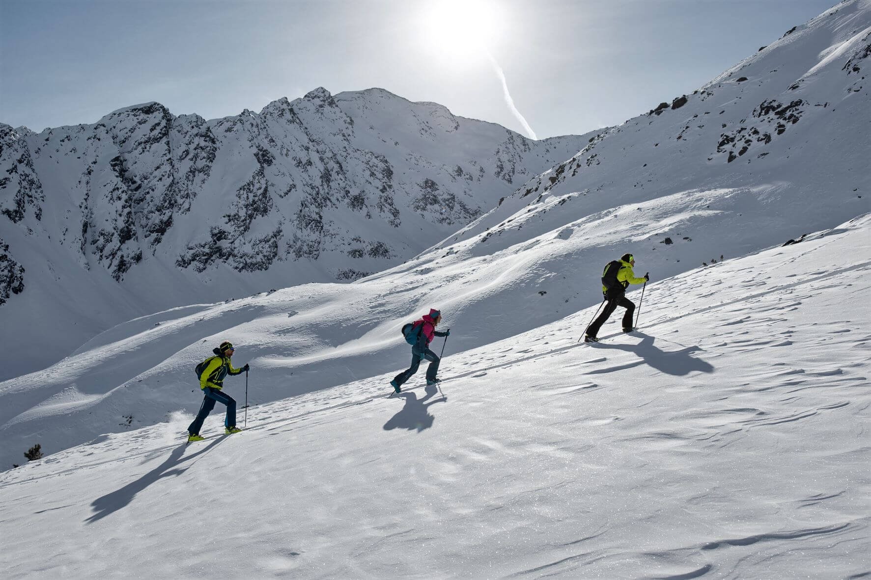 Backcountry skiers in Summit County, Colorado